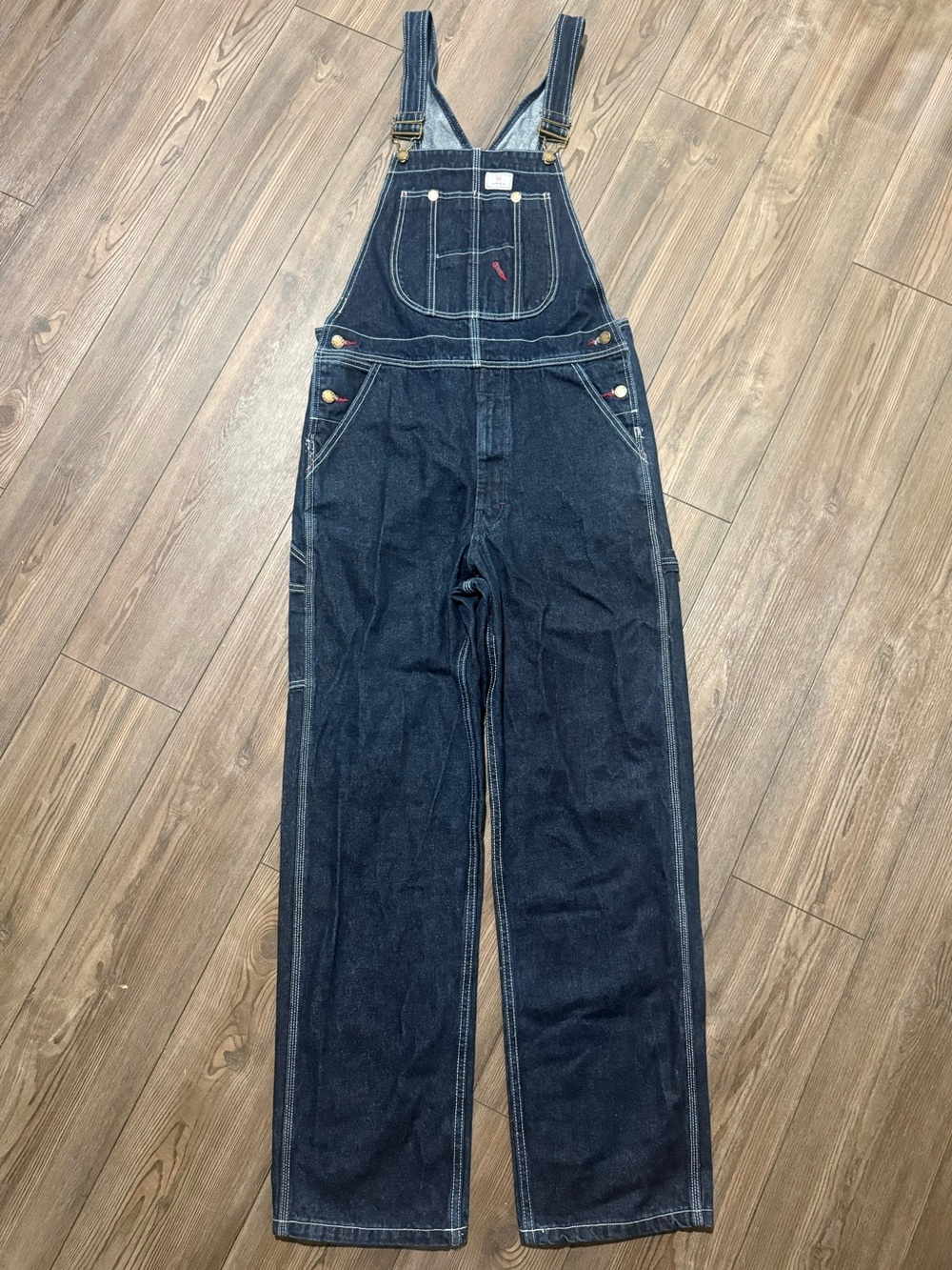 HISEA Dark Wash Denim Overalls Carpenter Workwear Bib Jeans 32x32